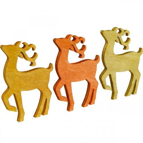 Artículo Decoración dispersa Navidad madera ciervo natural 4×3cm 72 piezas