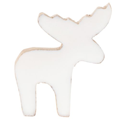 Figura decorativa de madera de alce, de pie, para decoración navideña, 6 cm, 8 piezas. | Floristik24.es