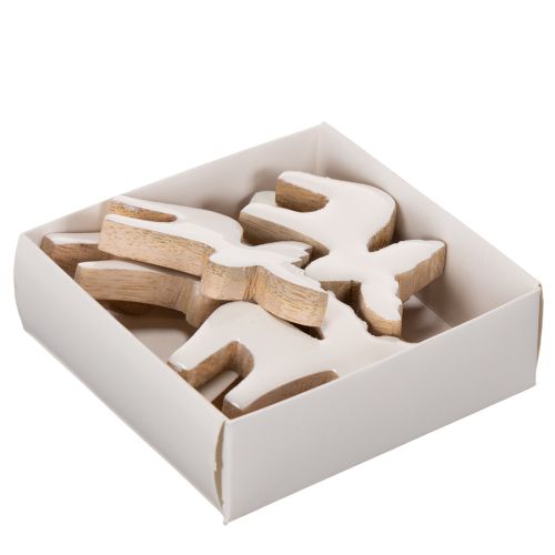 Figura decorativa de madera de alce, de pie, para decoración navideña, 6 cm, 8 piezas. | Floristik24.es
