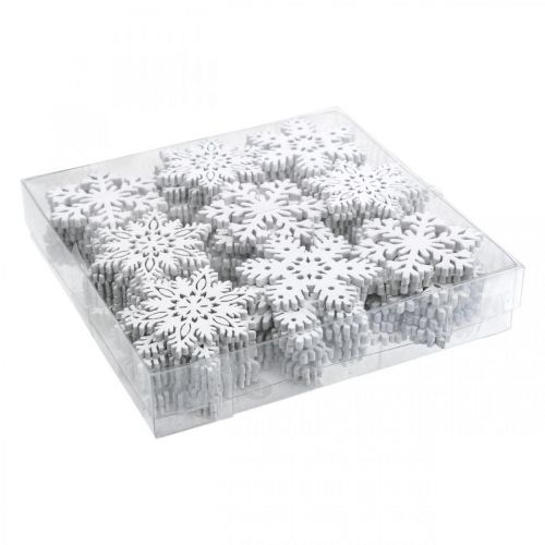 Artículo Esparcir piezas de copo de nieve, espolvorear decoración de cristal de hielo 3,5 cm 72 piezas