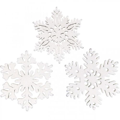 Artículo Esparcir piezas de copo de nieve, espolvorear decoración de cristal de hielo 3,5 cm 72 piezas