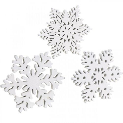 Artículo Esparcir piezas de copo de nieve, espolvorear decoración de cristal de hielo 3,5 cm 72 piezas