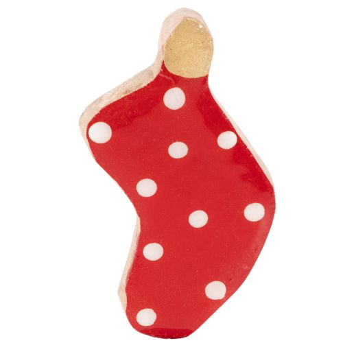 Calcetines de lunares, decoración navideña para la mesa, 6 cm, 8 unidades | Floristik24.es