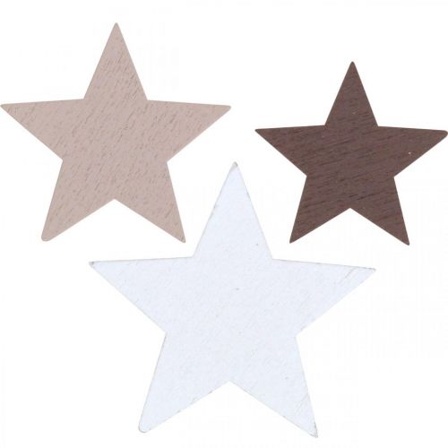 Decoración de estrellas de madera decoración dispersa mezcla navideña 48 piezas