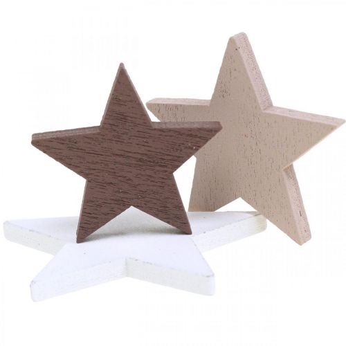 Artículo Decoración de estrellas de madera decoración dispersa mezcla navideña 48 piezas