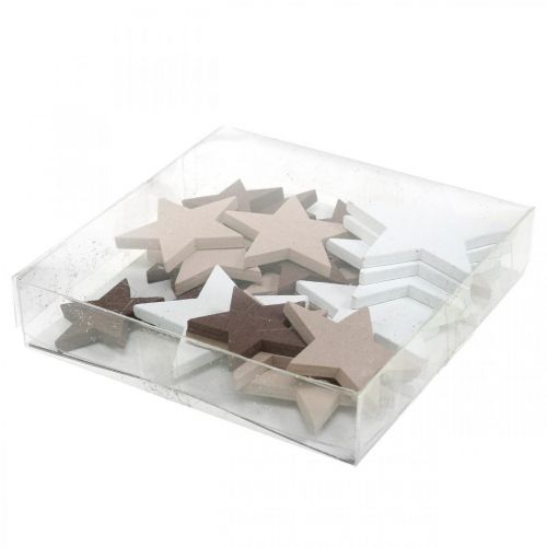 Artículo Decoración de estrellas de madera decoración dispersa mezcla navideña 48 piezas