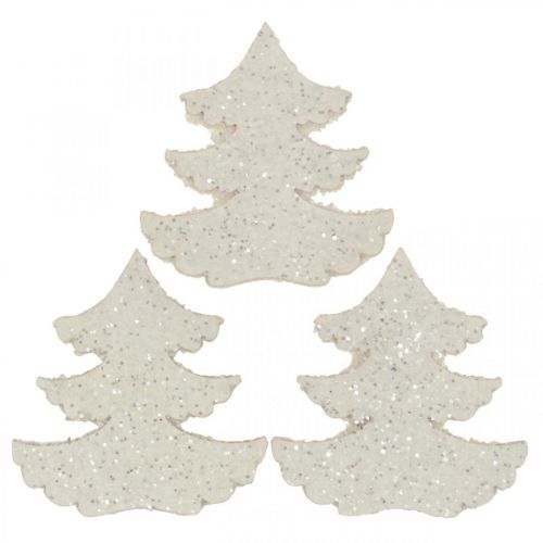 Artículo Decoración dispersa árbol de Navidad brillo blanco 4cm 72 piezas