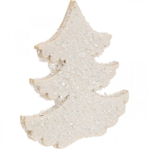 Artículo Scatter decoración Navidad abeto brillo blanco 4cm 72p