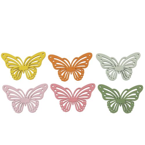 Artículo Coctelera de madera mariposa decoración de espolvoreados de colores 4,5×3cm 48 piezas