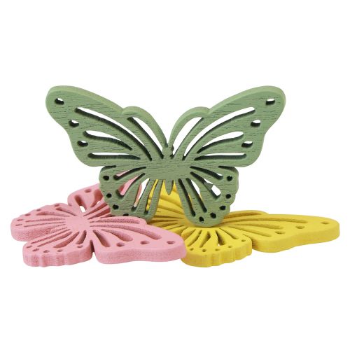 Artículo Coctelera de madera mariposa decoración de espolvoreados de colores 4,5×3cm 48 piezas