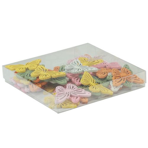 Artículo Coctelera de madera mariposa decoración de espolvoreados de colores 4,5×3cm 48 piezas