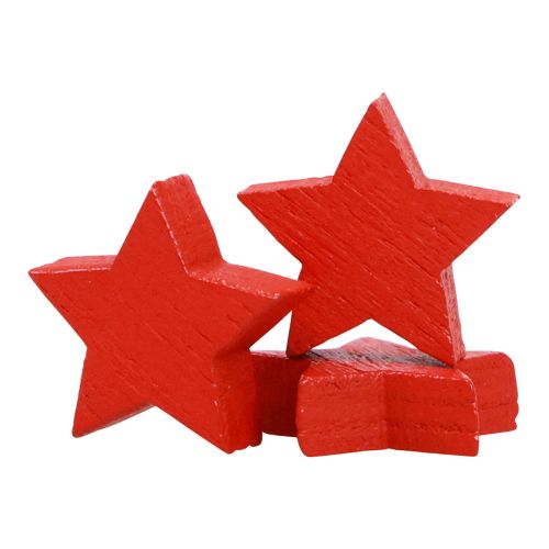 Floristik24 Decoración dispersa Estrellas navideñas estrellas rojas de madera Ø1,5cm 300 piezas