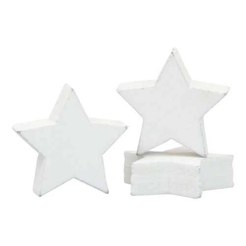 Floristik24 Decoración dispersa Estrellas navideñas Estrellas de madera blancas Ø1,5 cm 300 piezas