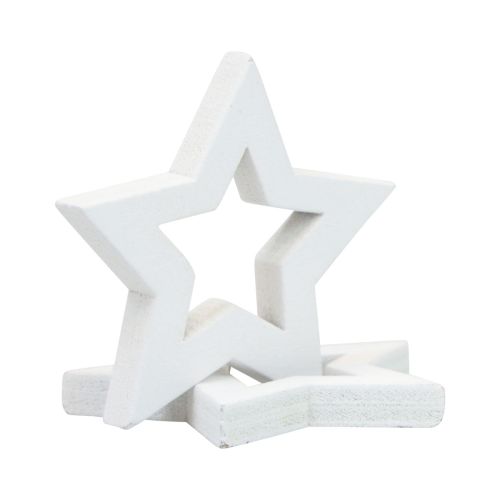 Floristik24 Decoración dispersa estrellas navideñas estrellas de madera blancas Ø4cm 54ud