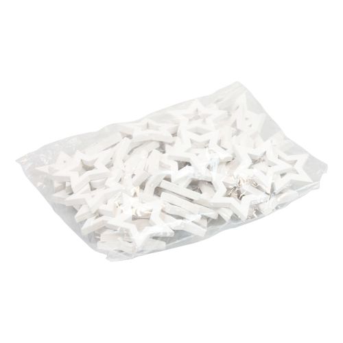 Floristik24 Decoración dispersa estrellas navideñas estrellas de madera blancas Ø4cm 54ud