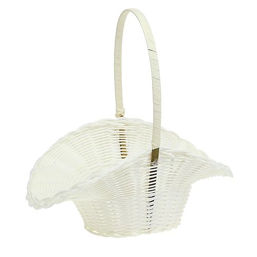 Floristik24 Cesta de dispersión para boda Plástico Blanco Ø15cm H32cm