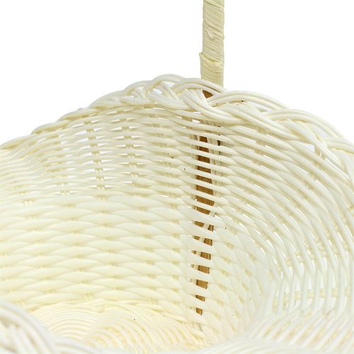 Floristik24 Cesta de dispersión para boda Plástico Blanco Ø15cm H32cm