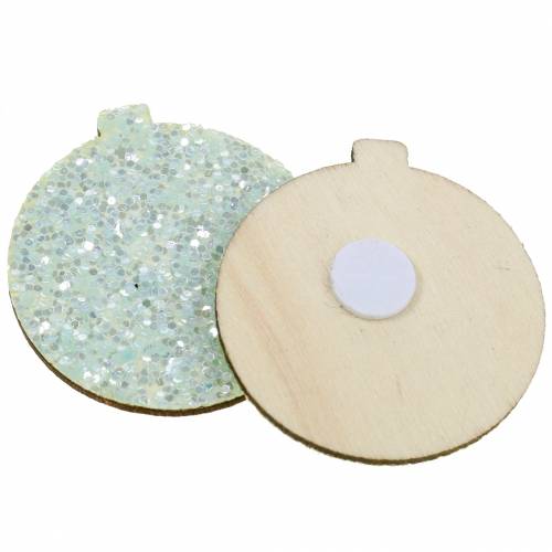 Artículo Decoración navideña dispersa con lentejuelas blancas/turquesas 36 piezas