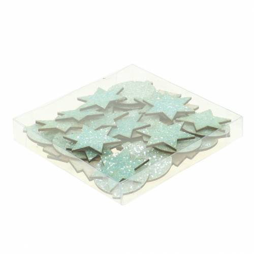 Artículo Decoración navideña dispersa con lentejuelas blancas/turquesas 36 piezas