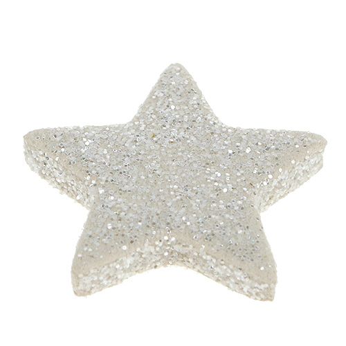 Artículo Estrellas dispersas con purpurina crema 2,5cm 96uds
