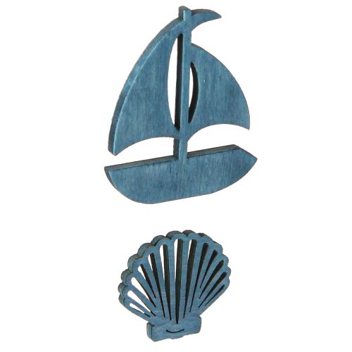 Artículo Decoración de madera Conchas y barcos 2,5/4cm, 72pzs