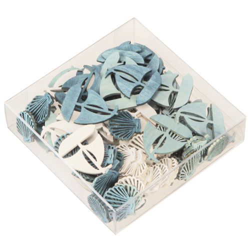 Artículo Decoración de madera Conchas y barcos 2,5/4cm, 72pzs