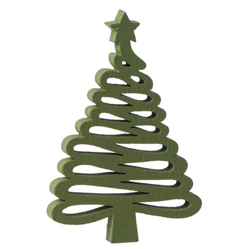 Artículo Scatter estrella navideña abeto verde 3x4,5cm 72 piezas