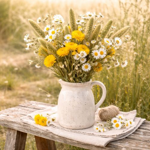 Artículo Ramo de flores secas de siempreviva amarilla (Helichrysum), 100 g