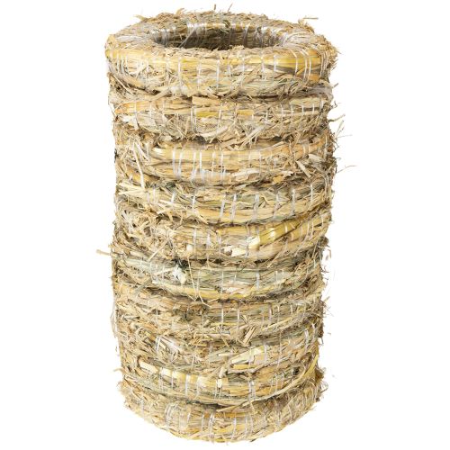 Artículo Anillo de paja en blanco para manualidades, para decoraciones y floristería DIY.