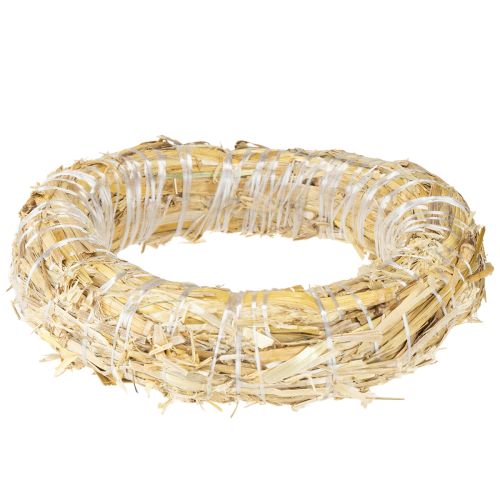 Corona de paja, corona en blanco de paja, 15/3 cm, 2 unidades