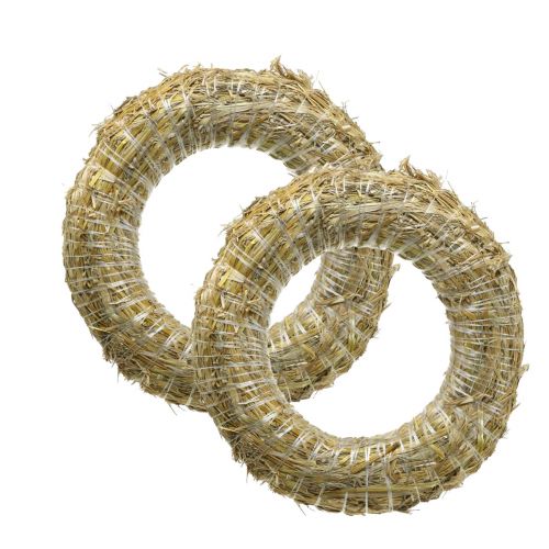 Floristik24 Corona de paja Corona decorativa romana de paja 18/3cm 2uds