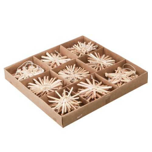 Artículo Estrellas de paja adornos para árboles de Navidad Ø5-6cm 25 piezas