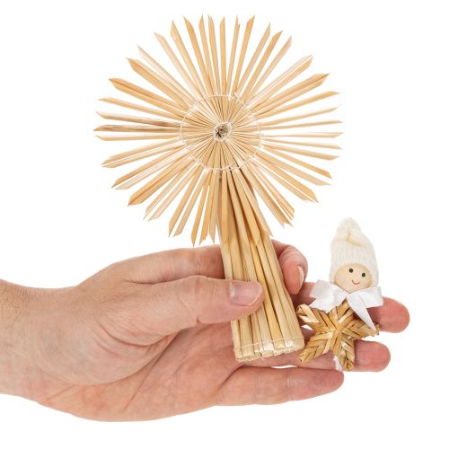 Juego de estrellas de paja para adornos de árbol de Navidad, figuras y estrellas, 35 piezas | Floristik24.es