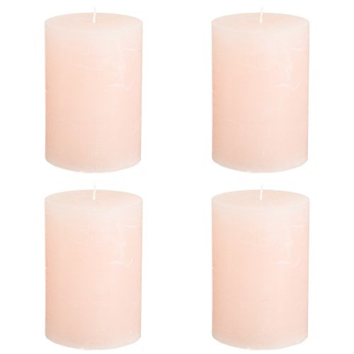 Artículo Stumpen velas rosas rosa claro liso 70×100mm 4 piezas