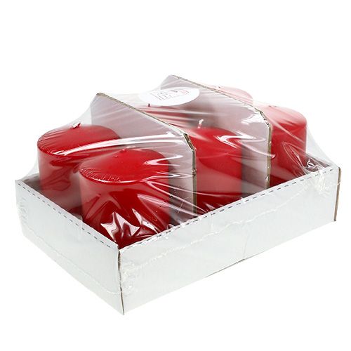 Artículo Vela pilar 120/80 roja 6ud