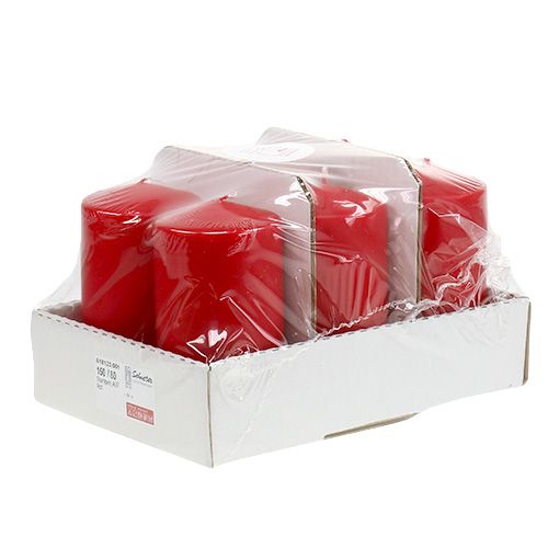 Artículo Vela pilar 150/80 roja 6uds