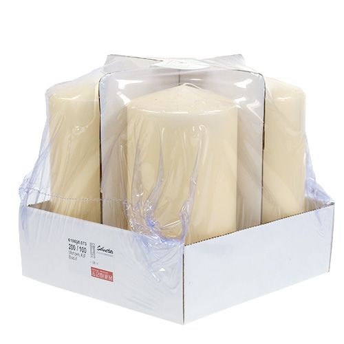Artículo Vela pilar 200/100 crema 4uds