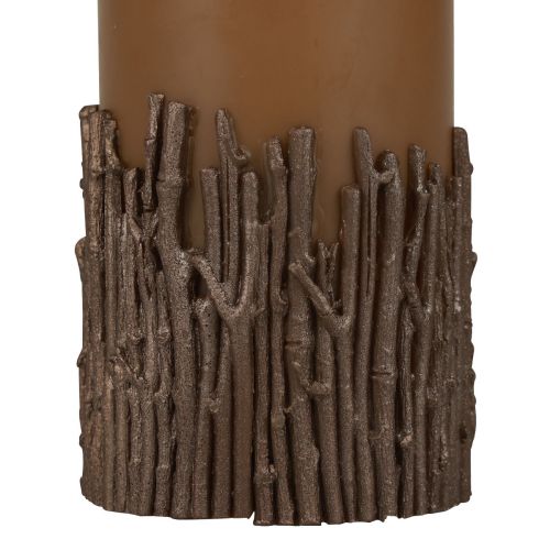 Artículo Vela de pilar ramas vela decorativa marrón caramelo 150/70mm 1 pieza