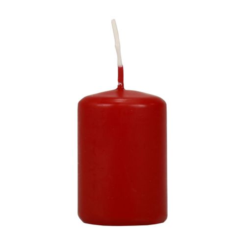 Floristik24 Velas de pilar rojas velas de Adviento pequeñas rojas antiguas 60/40mm 24ud