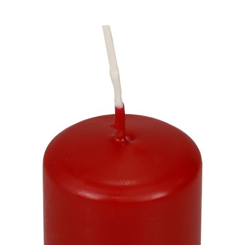 Floristik24 Velas de pilar rojas velas de Adviento pequeñas rojas antiguas 60/40mm 24ud