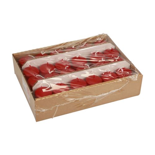 Floristik24 Velas de pilar rojas velas de Adviento pequeñas rojas antiguas 60/40mm 24ud