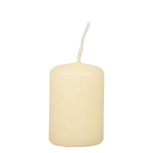 Floristik24 Velas de pilar, velas de Adviento, velas crema 60/40 mm, 24 unidades