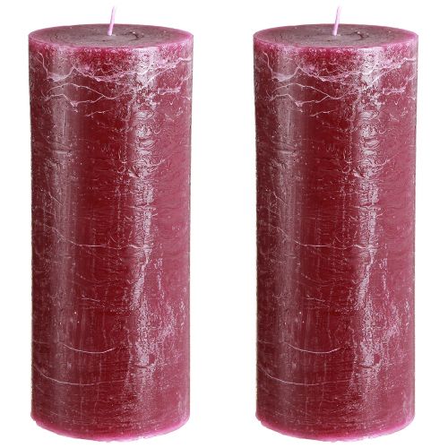 Artículo Velas de pilar coloreadas mediante velas Berry 85×200mm 2 piezas