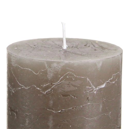 Artículo Velas de pilar marrón color liso 70x100mm 4 piezas