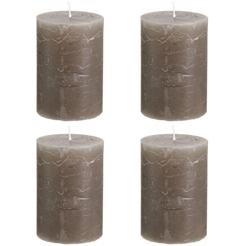 Artículo Velas de pilar marrón color liso 70x100mm 4 piezas