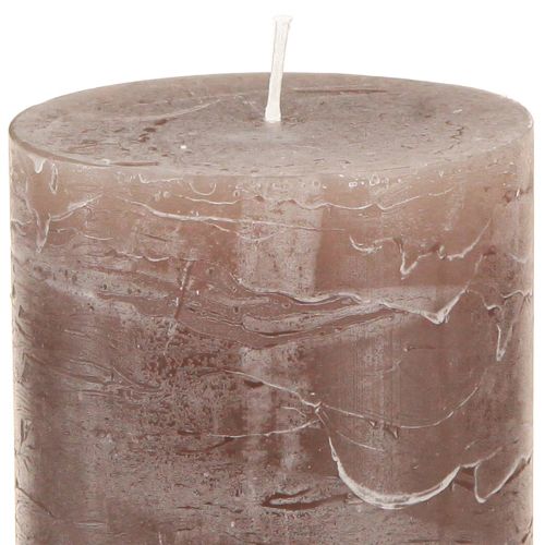 Artículo Velas tipo pilar liso 3 colores marrón 70×120mm 12 piezas