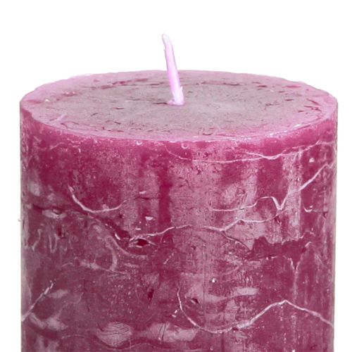 Floristik24 Velas de pilar lisas Velas Berry violeta 50×100cm 4 piezas