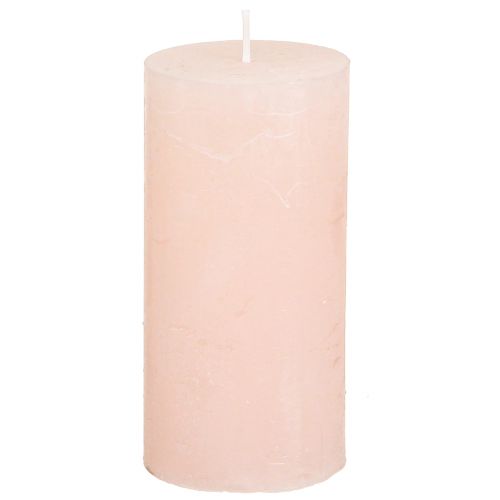 Floristik24 Velas de pilar velas rosa claro de color liso rosa 50×100mm 4 piezas