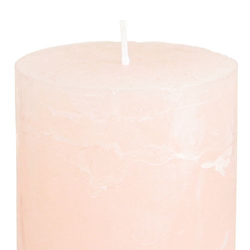 Artículo Velas de pilar de color sólido, color rosa claro, 60 x 100 mm, 4 unidades