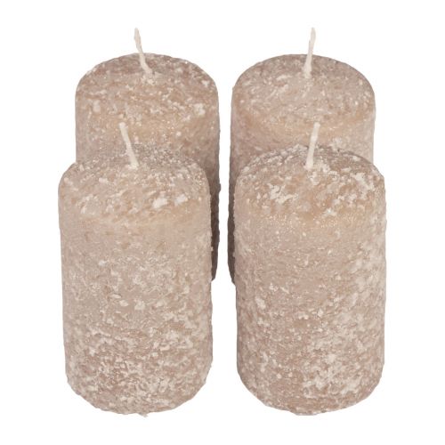Floristik24 Velas de pilar velas navideñas beige 60×100mm 4 piezas